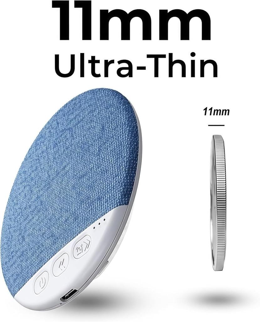 Ultradünner Lautsprecher unter dem Kissen Schlaflautsprecher Ultradünner Bluetooth-Lautsprecher Multifunktionaler BT-Lautsprecher mit Weißrausch- und Timer-Funktionen