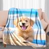 1PC Dog cute printed blanket, all season lightweight home office outdoor nap multifunctional blanket A7