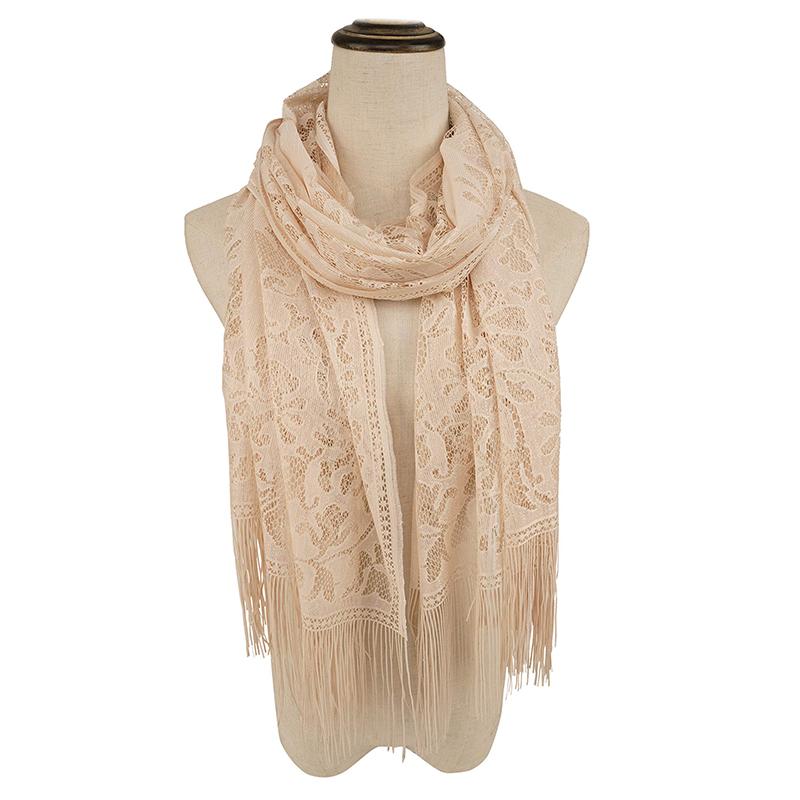 RUNMEI Black Yellow Pink Color Floral Lace Scarf Tassel Fringe Shawl Wrap Flower Headscarf Muslim Hijabs scarfs Women Ladies