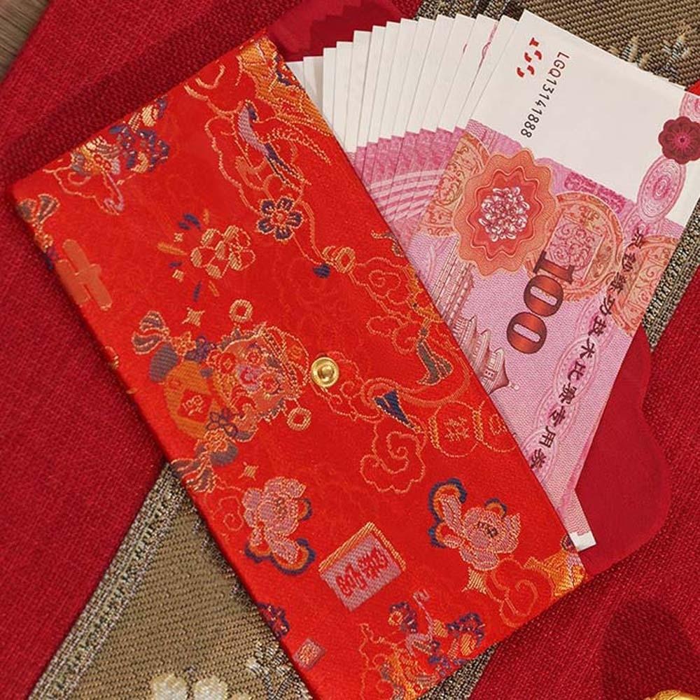 Brocade Embroidered Chinese New Year Red Wallet Traditional God of Wealth Red Pocket  Graduation