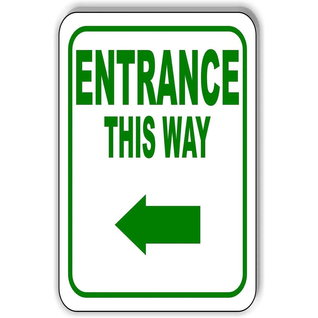 Vintage Ausgang Eingang Abbiegepfeil Metallblechschilder Poster Platte Wanddeko für Bars Garage Café Clubs Pubs Retro Poster Plakette