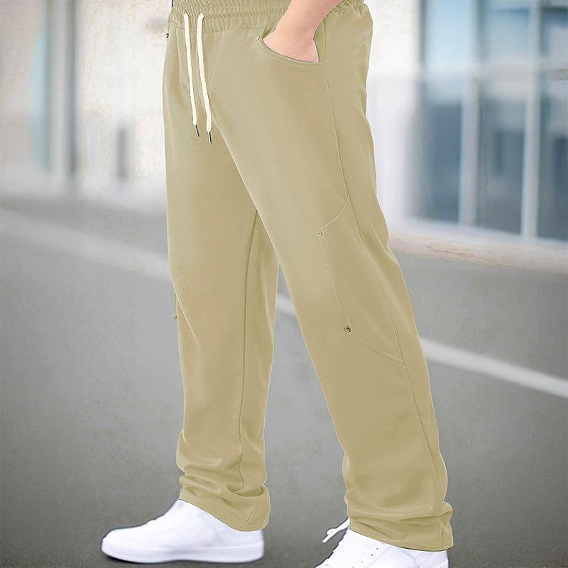 

Fashion men s casual trousers tide loose versatile drawstring trousers sports trousers design casual trousers daily men cool S білий