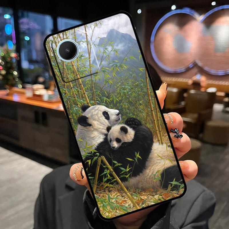 Cartoon Cute Panda Bear Case For Realme 12 Pro Plus 11 13 14 15 GT6 GT7 Pro C55 C51 C53 C25 C63 C61 C65 C67 C71 C75