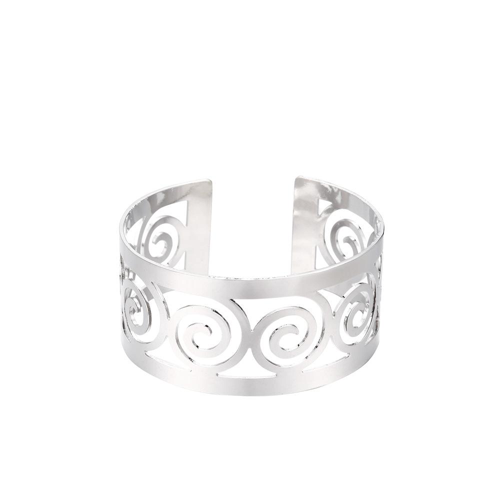 Handicraft Personality Punk Jewelry Spiral Pattern Hollow Opening Bracelet Tide Bracelet