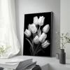 Modern Black and White Flower Posters Abstract Canvas Painting Print Pictures Wall Art Poster Home Living Room Decor Frameless