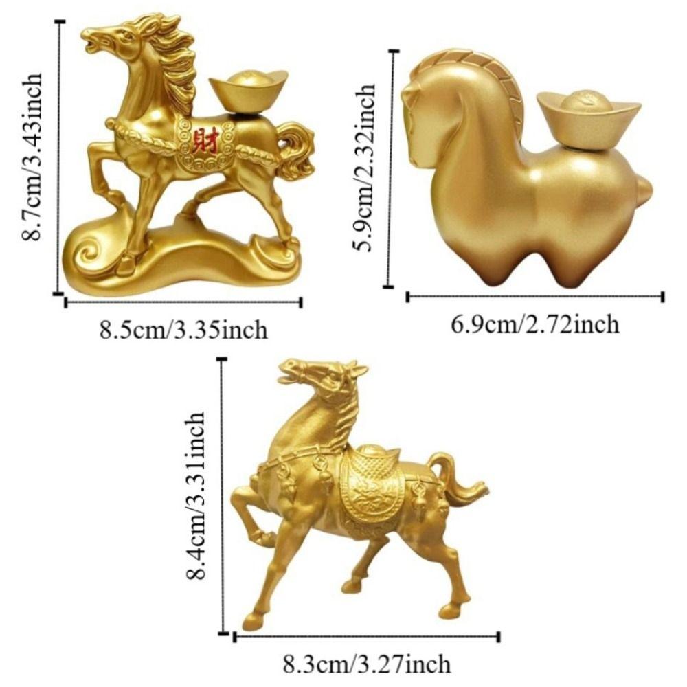 Chinese Style Rotating Ingots Horse Statue Gold Traditional Running Horse Ornaments Exquisite Unique Retro Pony Sculpture