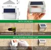 10PCS Solar Step Lights Solar Fence Lights Outdoor 3LED Stainless Steel Wall Lamps Deck Lights For Stair Fence Step Walkway Pati