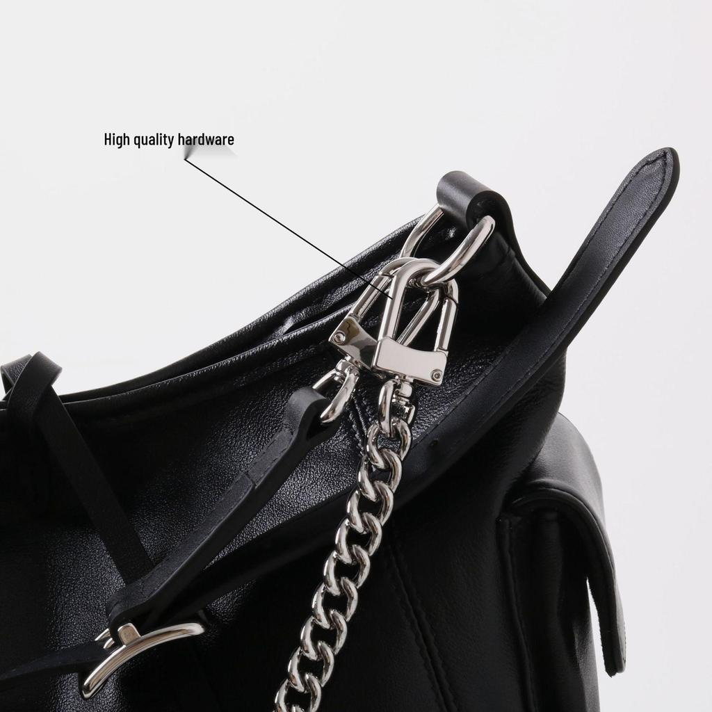 Black Warrior 2025 Women's Genuine Leather Biker Messenger Tote