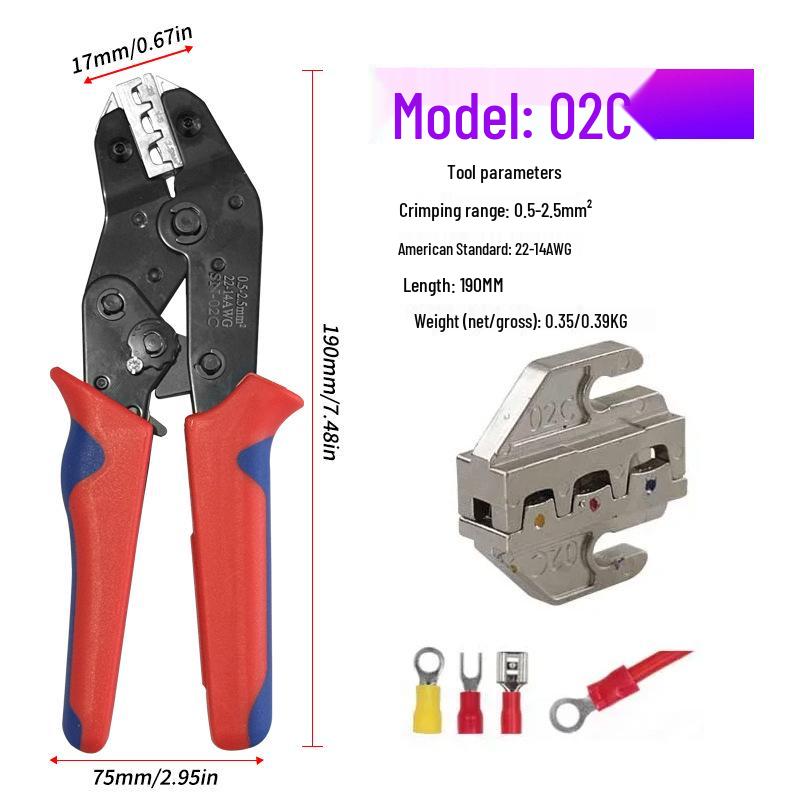 SN58B Electrical Wiring Terminal Crimping Pliers Set for Wire Harness and Connector Inserts