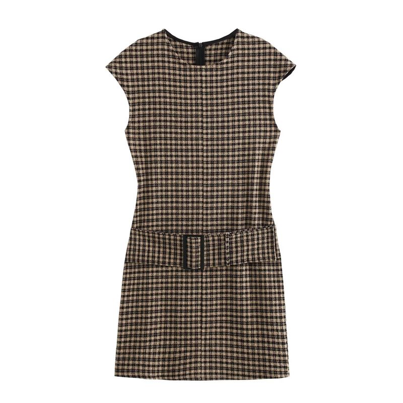 Jnleaog Autumn New Women's Clothing Fashion Style French Style with Belt Double-Sided Cloth Dress 0264870
