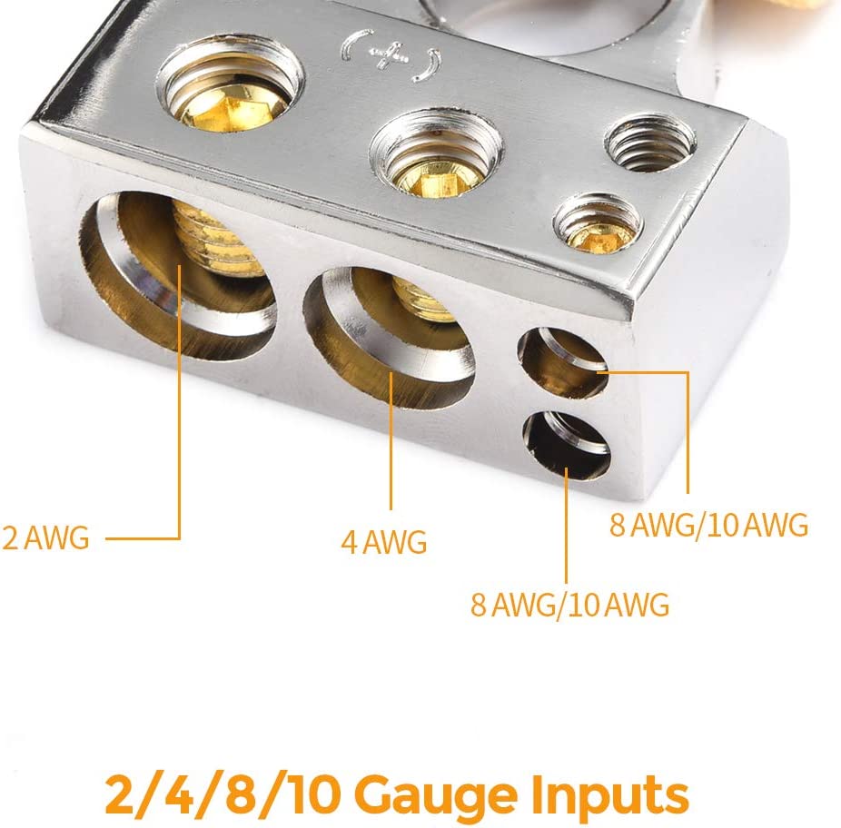 battery terminal connector positive and negative pole heavy-duty automobile 1 Pair 0/2/4/8/10 battery terminal top post