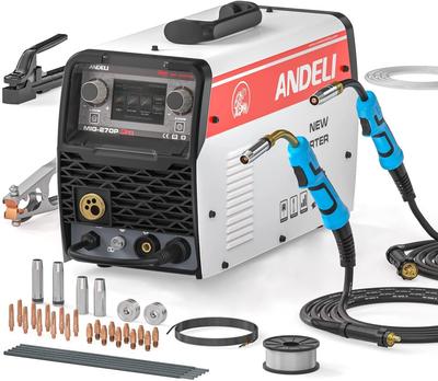Сварочный аппарат для алюминия 200В 200А MIG Lift TIG Дуговая сварка Газ 5 в 1 Многофункциональный сварочный аппарат MIG ЖК-экран PRO