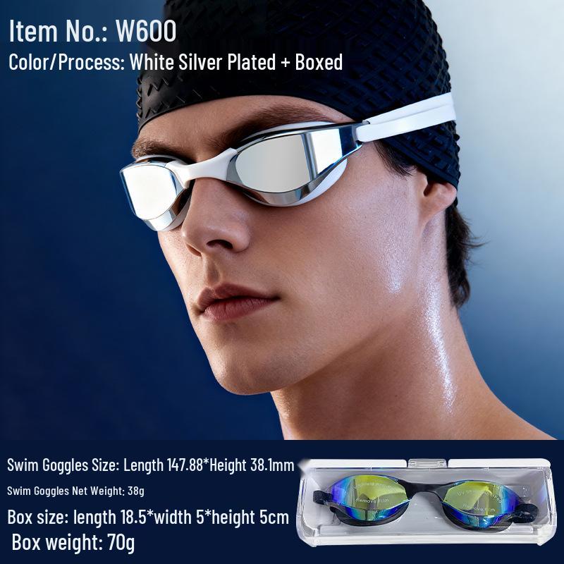 High-Definition Anti-Fog Racing Goggles - Professional Waterproof Swim Goggles for Men & Women.