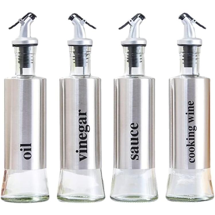 

Intertest 4 Пресс для стеклянных бутылок масла Бытовая кастрюля для масла Бутылка для соевого соуса и уксуса Бутылка для приправ Бутылка для масла из нержавеющей стали Кастрюля для масла Кухонные принадлежности