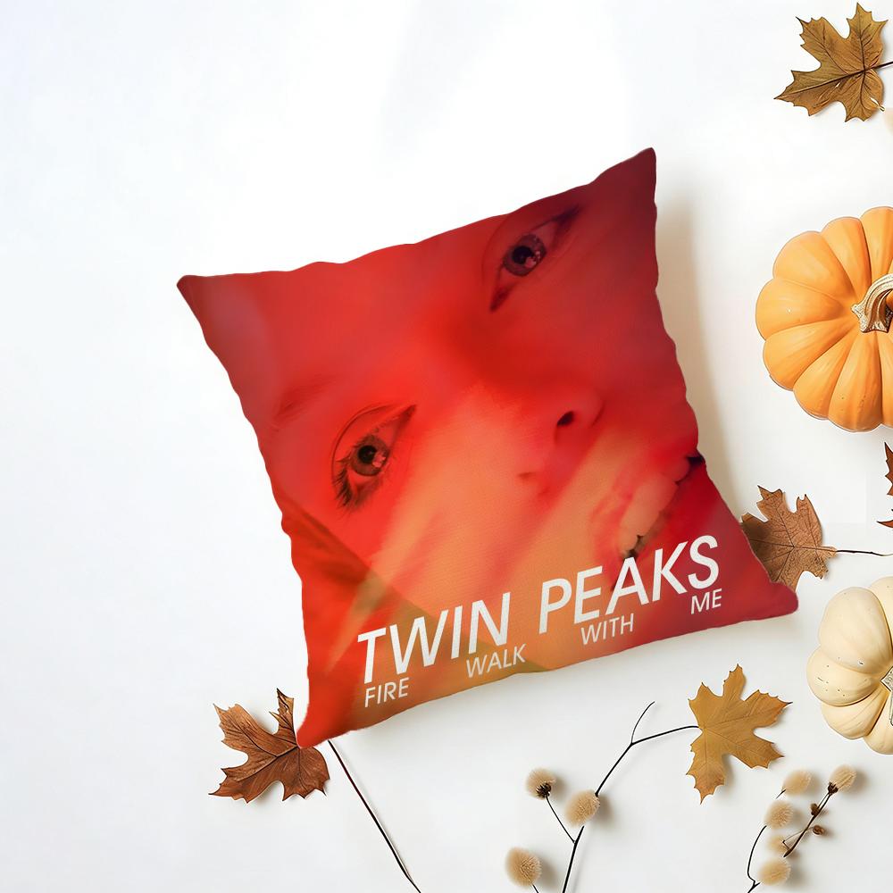 Film T-Twin P-Peaks F-Fire W-Walk W-With M-Me Cushion Cover Washable Linen Pillowcase Soft For Daily Sofa Bed Home Room Decor