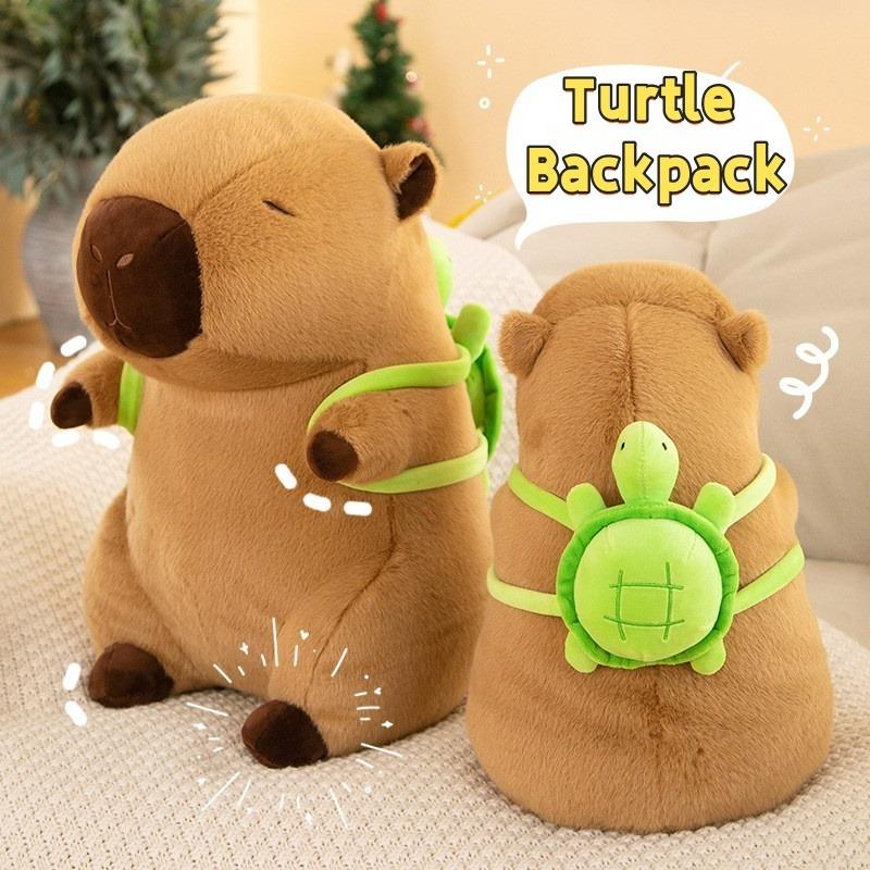 Green Little Turtle Backpack ideal for Kapibala Back Decorations Cute Plush Little Turtle Dolls Backpack Doll Dressing Decorations Bag