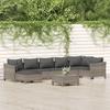 Vidaxl 8-Cz. Garten-Sitzgruppe, Kissen, PE-Rattan, Grau