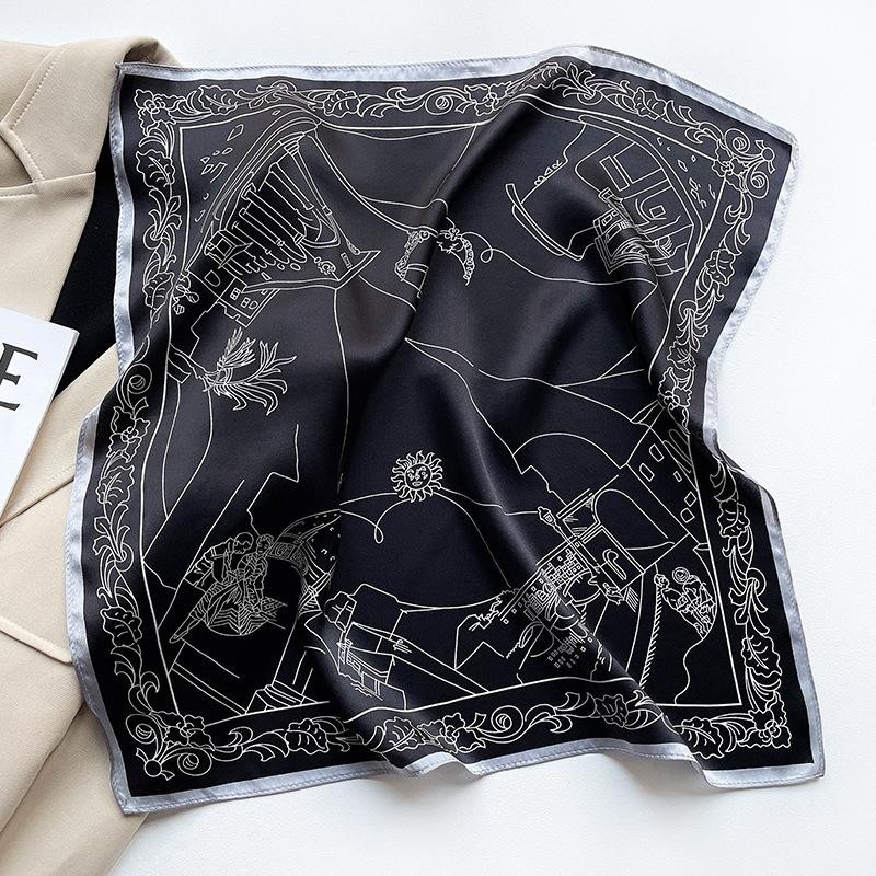 53 * 53 cm Mulberry Silk Lite firkantet skjerf Multifunksjonelt Profesjonell motedekorasjon Silkeskjerf for vår- og høstvarmesjal