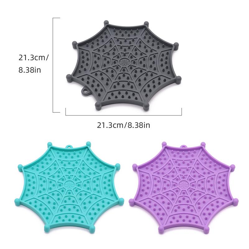 Polygonal Waterproof Silicone Pet Slow Food Mat Non-Slip Portable Keep Healthy Dog Bowl with Suction Cups Gamelle Pour Chien