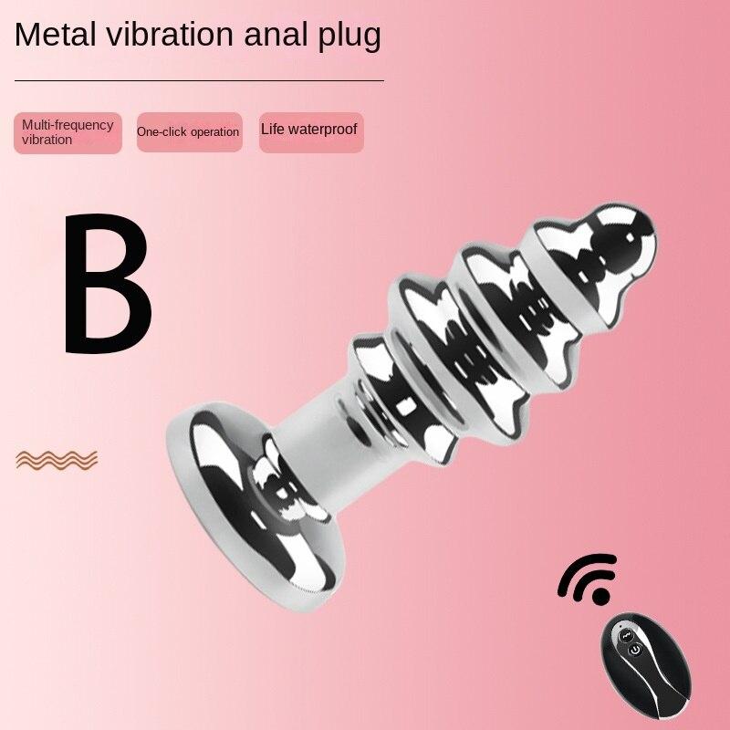 10 Frequency Remote Control Metal Vibrating Wearable Vibrating Posterior Plug Prostate Massager Masturbator Vibrator Sex Toys for Men and Women