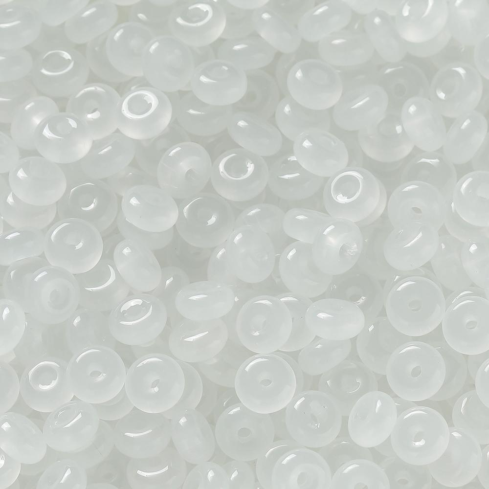 50pcs Glass Imitation Jade Beads Flat Round Spacer Beads Assortments for DIY Necklaces Bracelets Jewelry Making Accessories