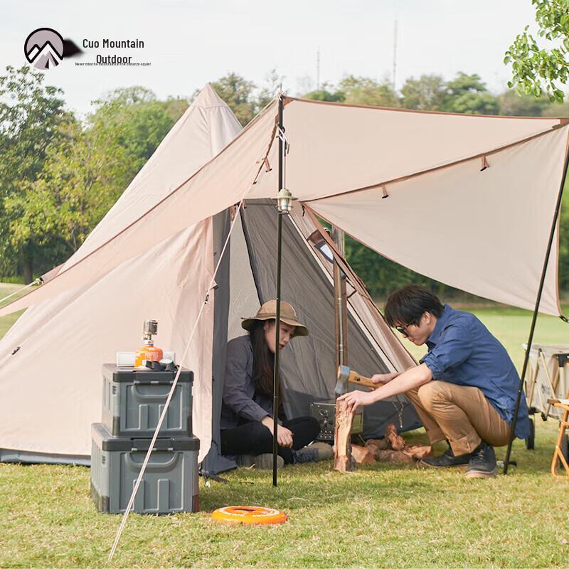 Cuoshan Outdoor Pyramid Camping Tent with Tarp One Size