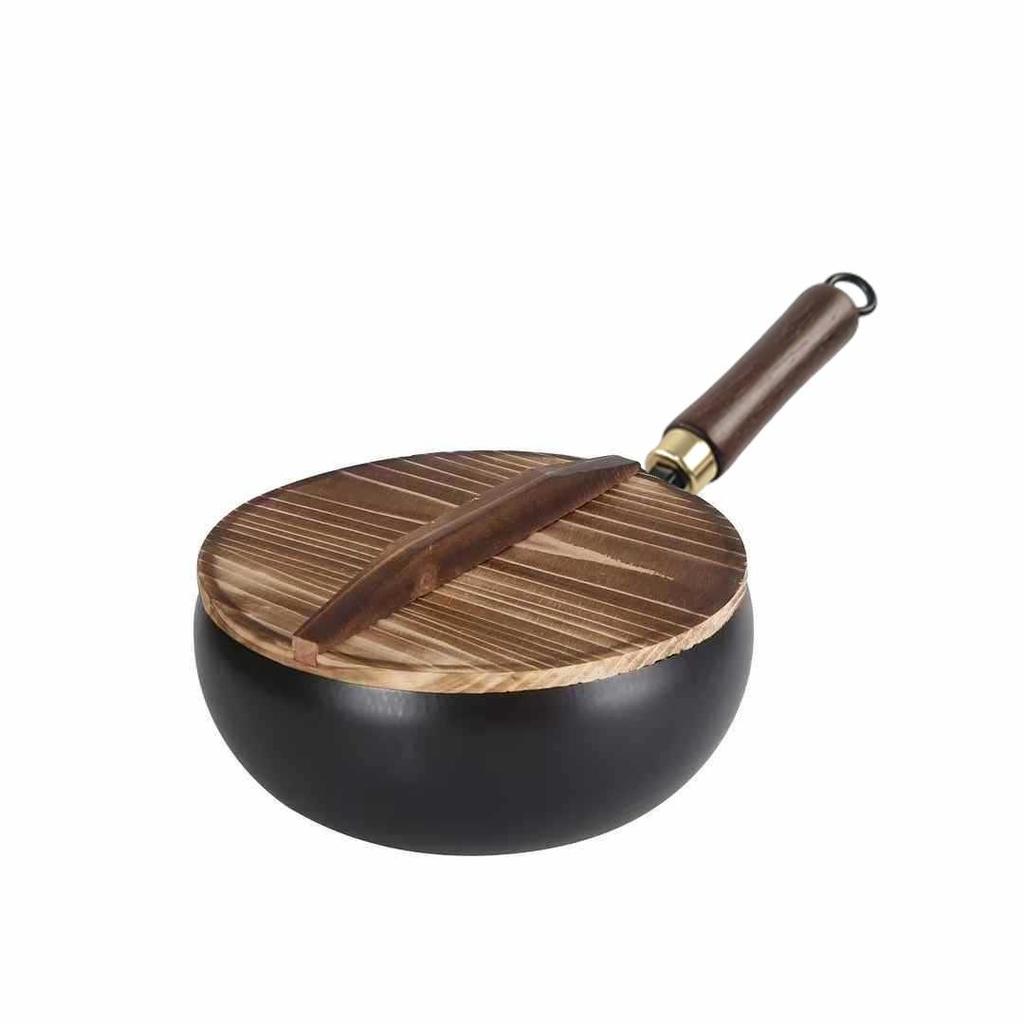 Best-Selling Mini Deepened Wok: Non-Stick, Flat-Bottom Iron Stir-Fry Pot with Classic Design