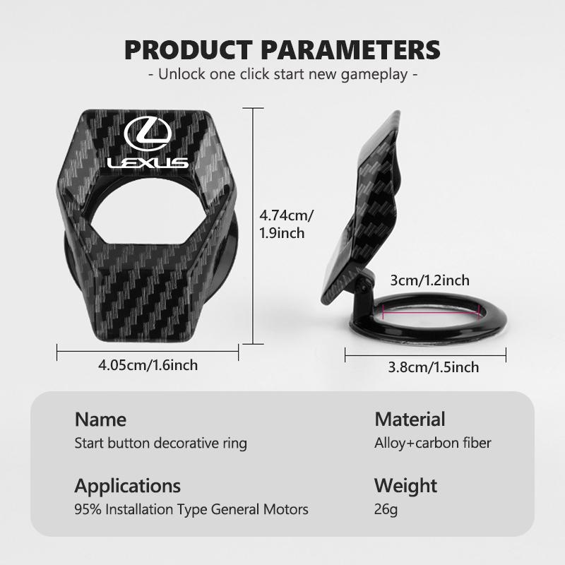 Car Engine Start Stop Switch Button Cover Decorative Ring Protection For Lexus RX350 IS250 IS200 GS300 LX570 RC350 UX250h ES350