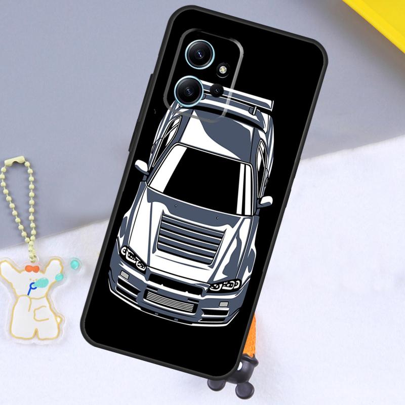 Sports Drift Car Case For Xiaomi Redmi Note 13 14 9 10 11 12 15 Pro Plus Cover For Redmi 13C 15 C 12C 14C 10C