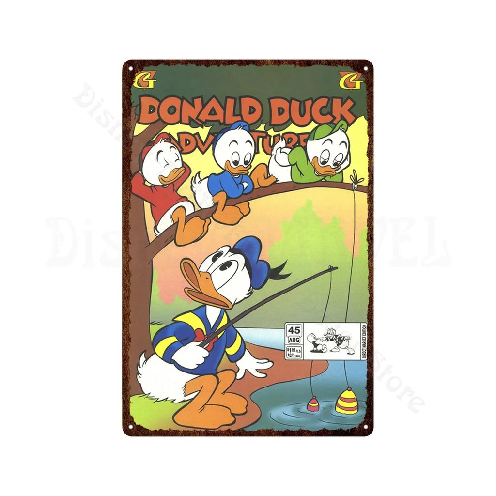 Metal Signs Donald Duck Uncle Scrooge Classic Animation Metal Poster Decorative Tin Painting Vintage Retro Kid Room Decor