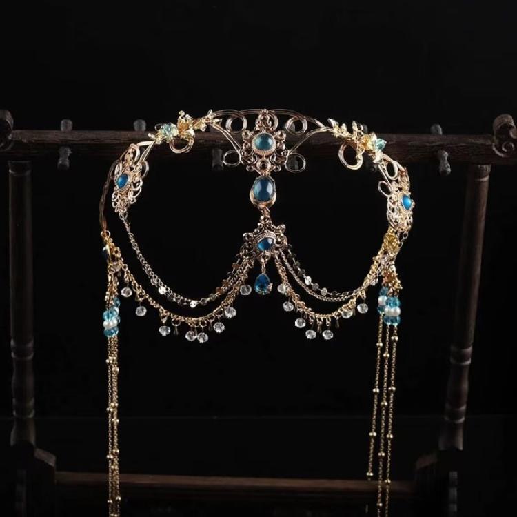 Elegant Hair Jewelry with Shimmering Pendant Exquisite Fringes Head Accessory for Modern Fashion Enthusiasts