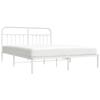 VidaXL Cadre de lit métal avec tête de lit blanc 180x200 cm 352631