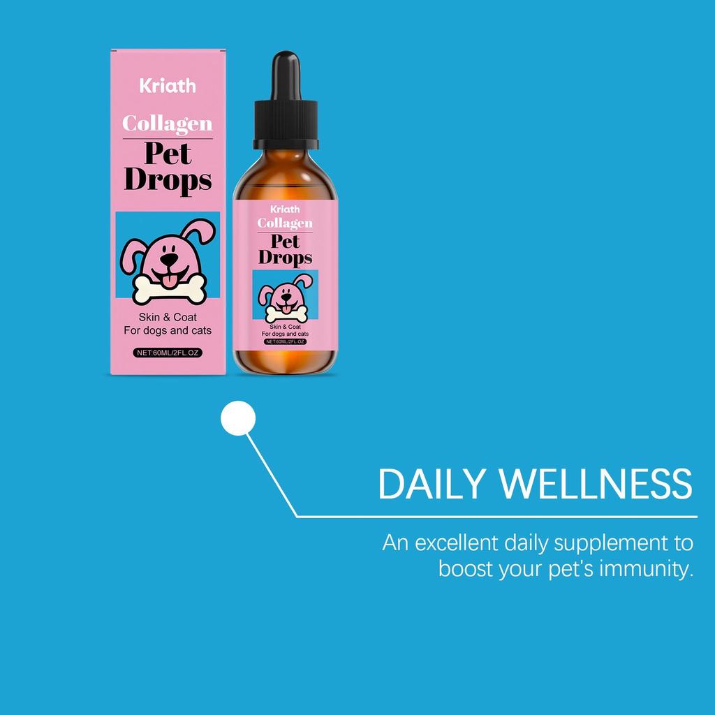 Kriath Pet Collagen Drops: Daily Care Supplement for Pets