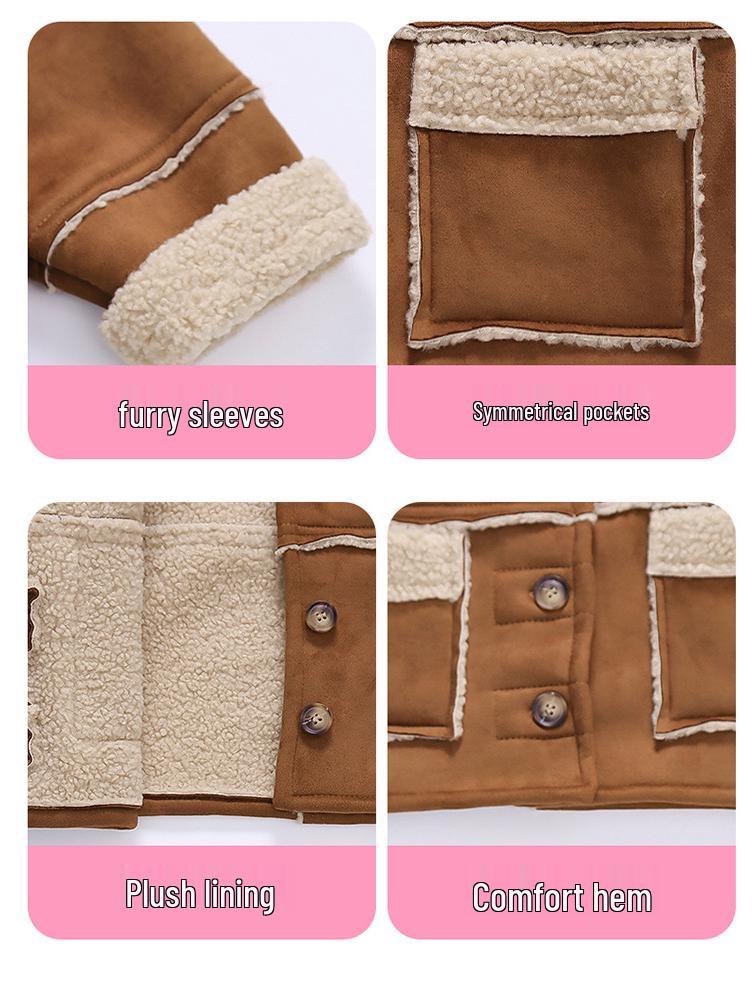 Girls' Thick Winter Hooded Coat, Autumn/Winter 2025 Fashion