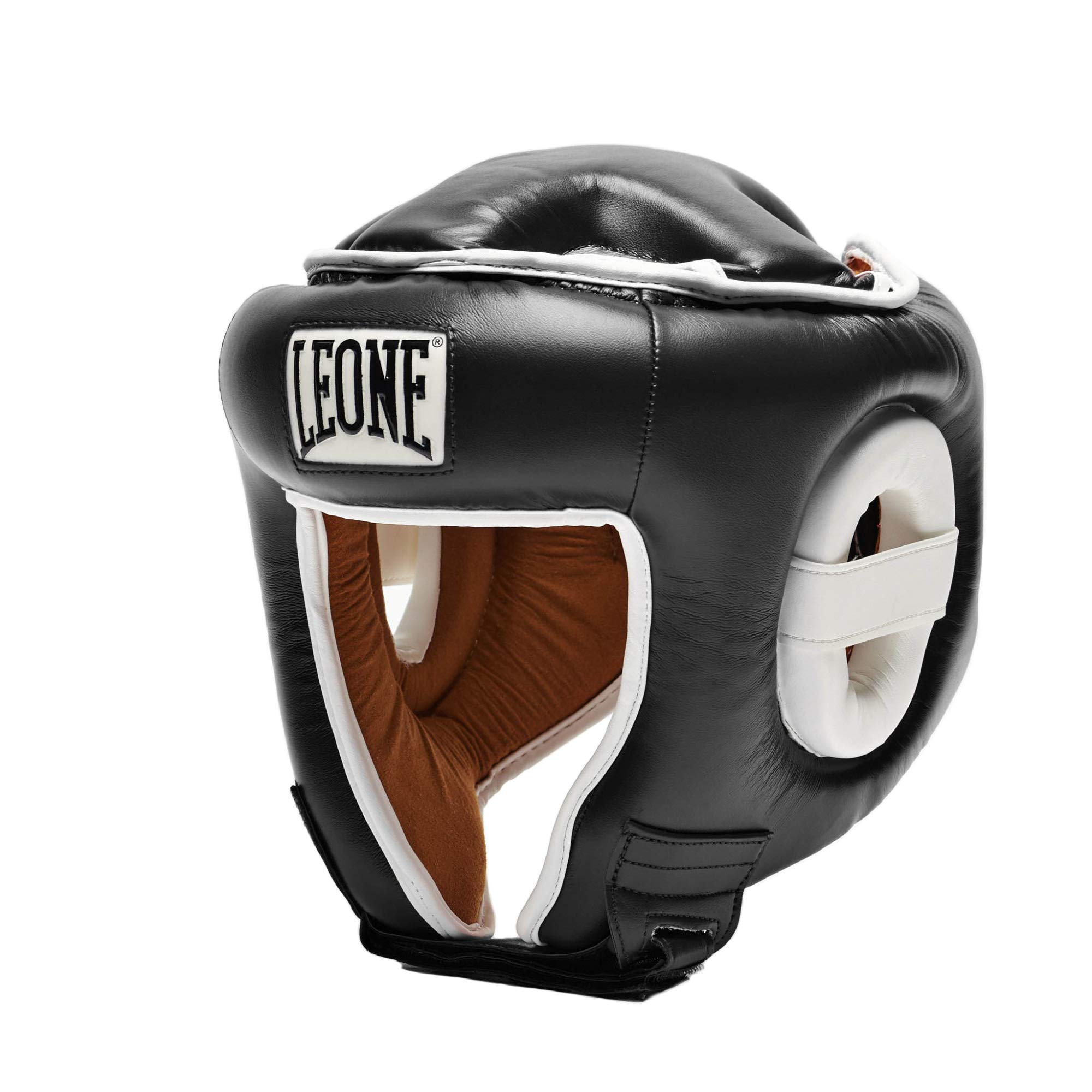 

LEONE 1947 Boxing Headgear Protective Gear with Shock Absorption Velcro L CS410 [COMBAT] Pad, Fastening, Size/Black [Genuine Product] чорний
