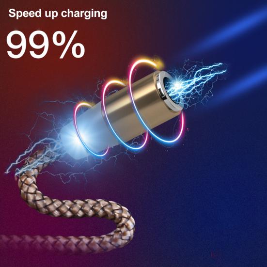3A magnetisches USB-Kabel, schnelles Aufladen, Typ-C-Micro-USB-Rundkabel für Mobiltelefone