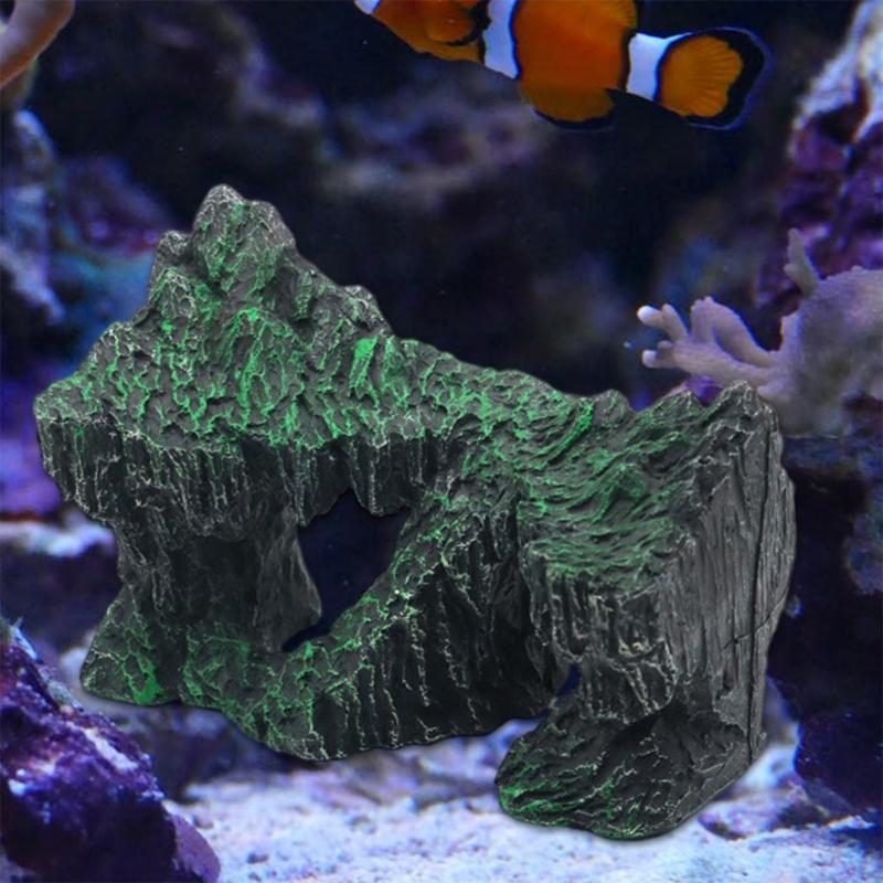 Aquariums Decorations Rockery Landscaping Resin Figurine Fishtanks Landscape Rockery Shelter Succulent Plant Ornaments