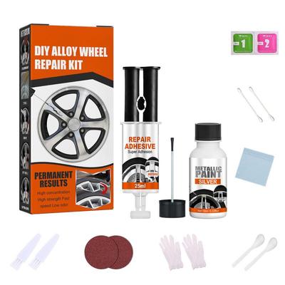 Alloy Wheel Scratch Repair Kit Scratch Paint For Quick Fix On Silver Wheel Rim Car Maintenance Wheel Rim Touchup Adhesive For