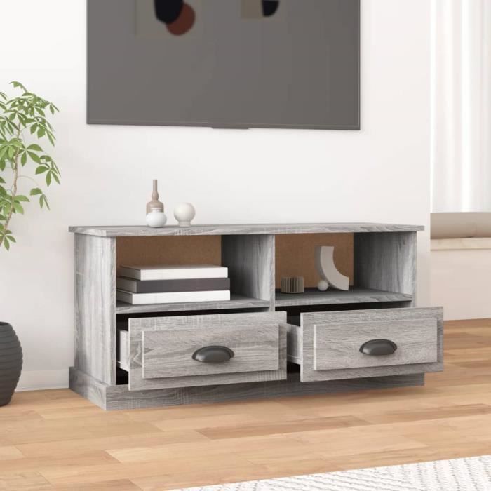 VidaXL Meuble TV sonoma gris 93x35,5x45 cm bois d'ingénierie 816470