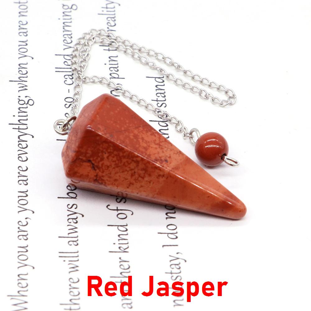 Natural Stone Reiki Healing Pendulum,For Dowsing Spiritual Divination Cone Crystal Quartz Pendulos Small Size Necklace Jewelry