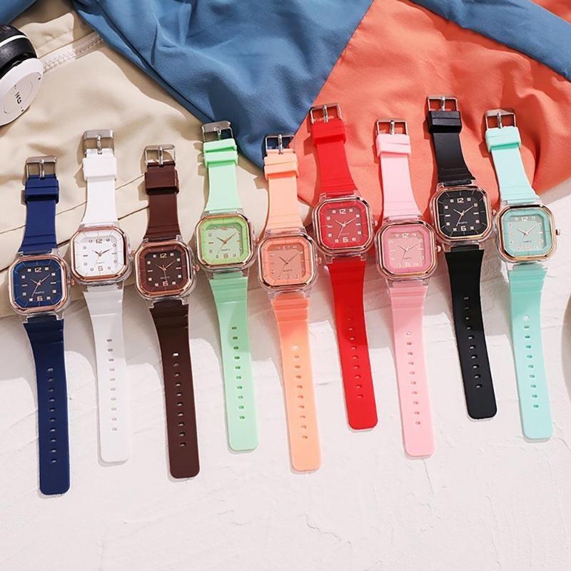 Women Colorful Sport Silicone Jelly Quartz Watch Men Casual Wristwatch Couple Watch