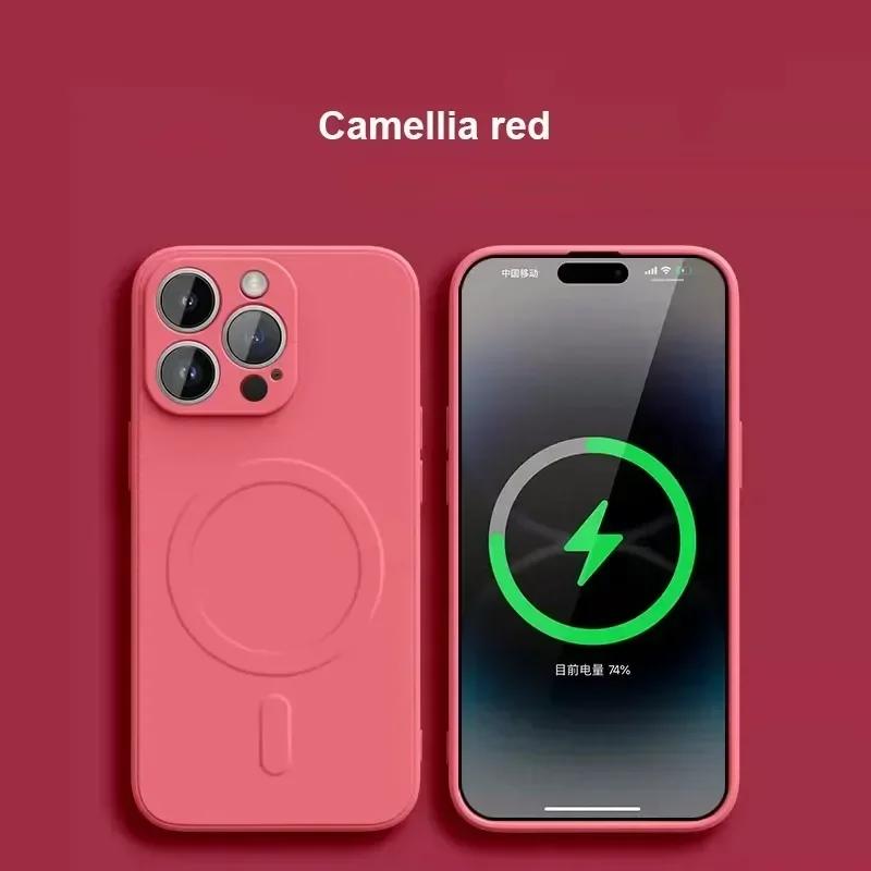 Liquid Silicone Case For iPhone 16 17 15 14 13 12 11 Pro Max Plus Mini Air For Magsafe Magnetic Wireless Charge Soft Cover Funda
