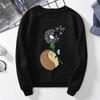 Fashion Womens Loose Winter Print  Long Sleeve Sweater With Fleece Top