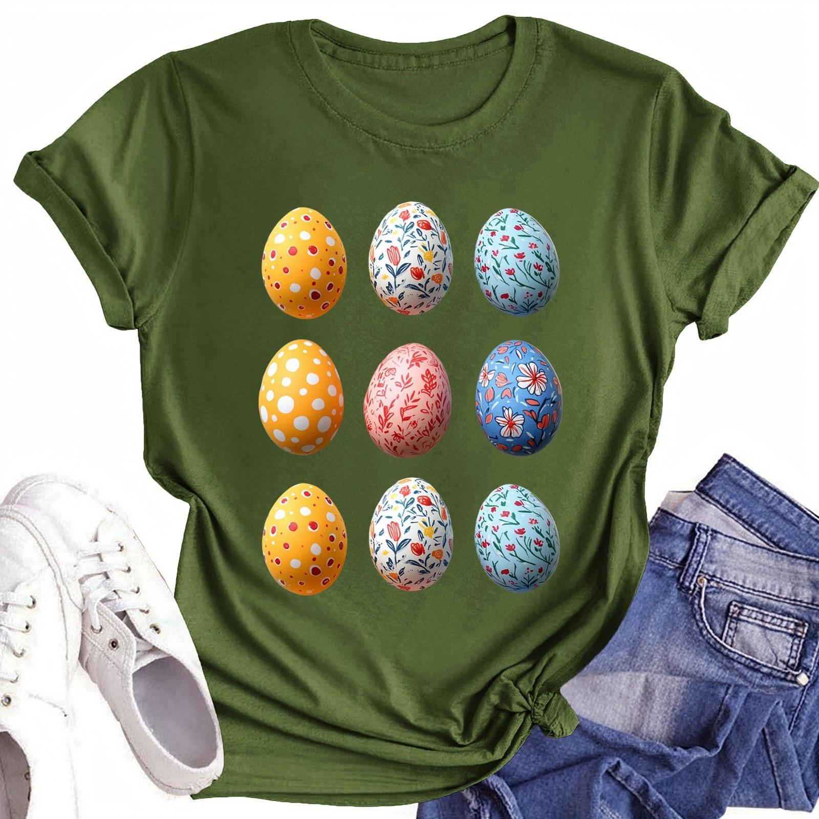 

Женская повседневная футболка с круглым вырезом и короткими рукавами с принтом L армия зеленый