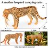 Oenux African Wild Animals Simulation Savage Cheetah Snow Leopard Jaguar Action Figure Figurines PVC Model Educational Kid Toys