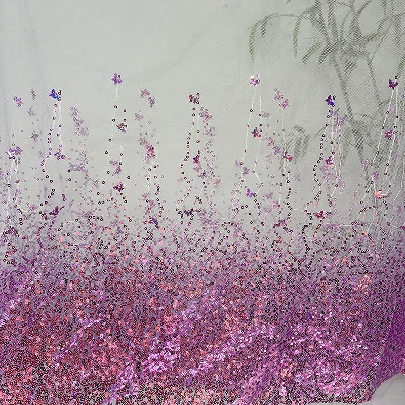 Gradient Long Plush Flocking Fabric Shoes Hats Toys Home Decor Full Polyester Heat Pressed Velvet Fabric Bag Making Material