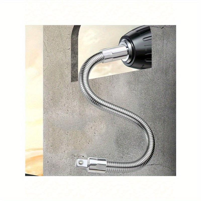 1pc 1/4" Flexible Socket Adapter, Extension Rod Ratchet Wrench Drive Socket For Electric Drill Tool Accessories, Tools For Men