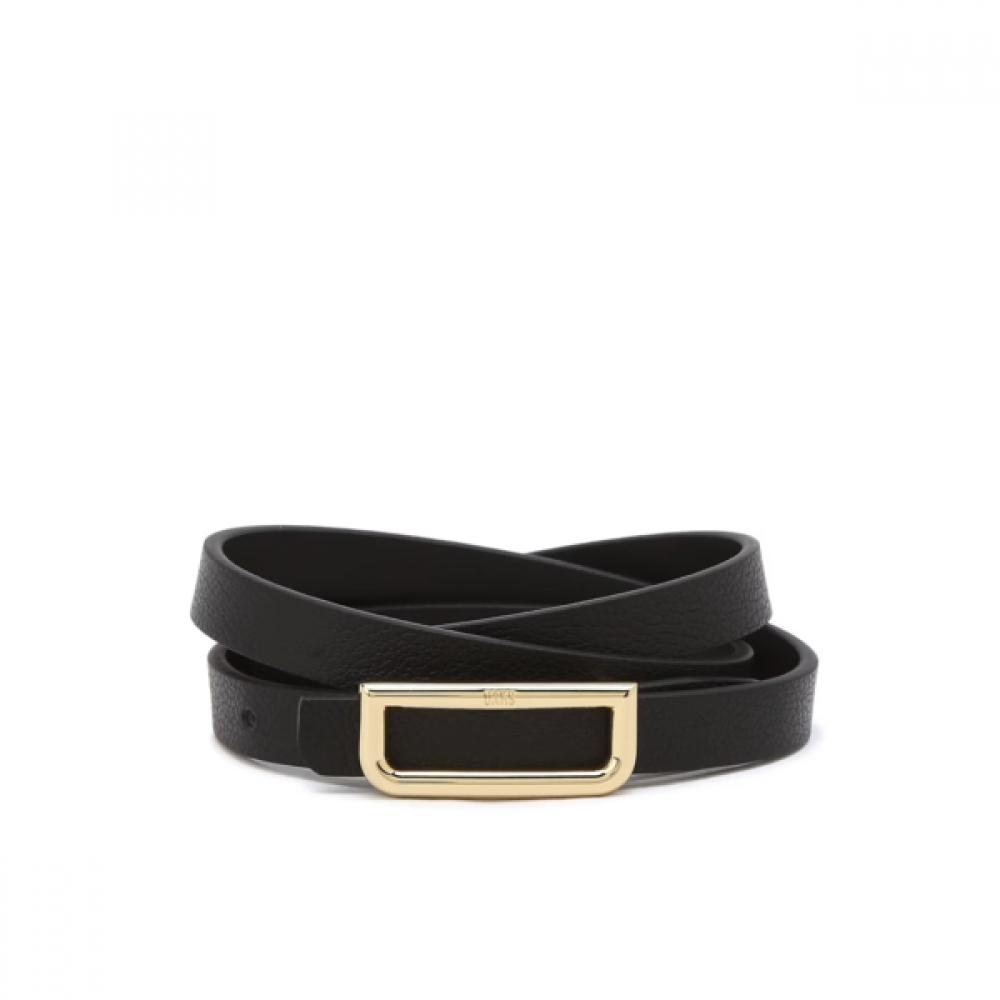 Daks Women Black GolD D Buckle Leather Belt Dbbe6f805bk