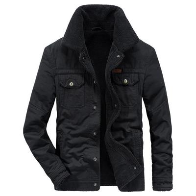 Winter Plus Samt Dicke Herren Revers Jacke Aus Reiner Baumwolle