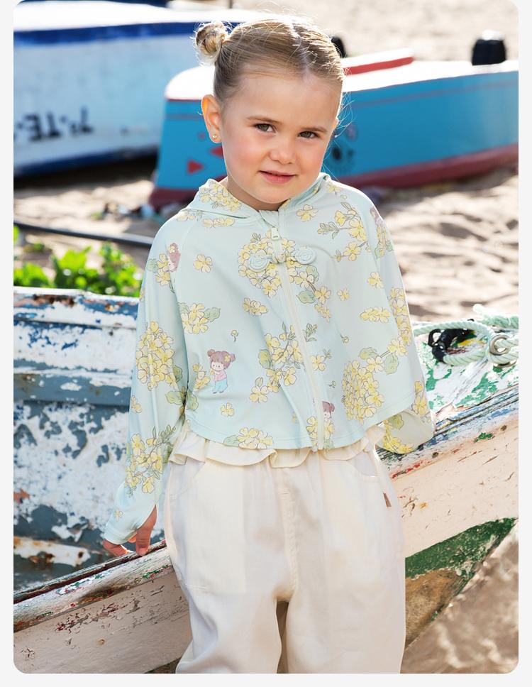 David Bella Girls' UV Protective Jacket Summer Clothing Children's Cool Top Baby Sunscreen Clothes